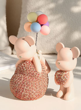 可爱暴力熊客厅桌面摆件ins风房间装饰品高档次闺蜜生日礼物女生