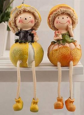 摆件装饰娃娃客厅家居摆设酒柜ins风可爱卡通创意吊脚娃娃小礼品