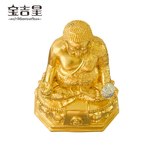 泰国佛牌正品 龙婆坤大师 善伽弥勒 金色供奉型佛像 - 图3