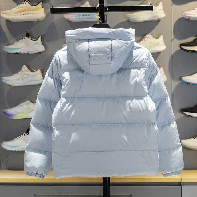 Li Ning warm hooded short women's down jacket
