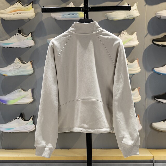 Li Ning women's stand collar plus velvet warm pullover sweatshirt