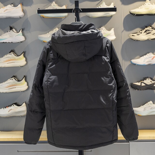 Li Ning warm hooded short men's down jacket