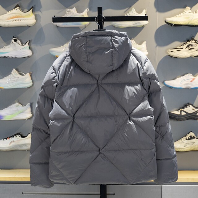 Li Ning warm hooded short men's down jacket