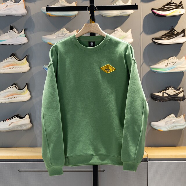 Li Ning men's round neck loose pullover sweatshirt