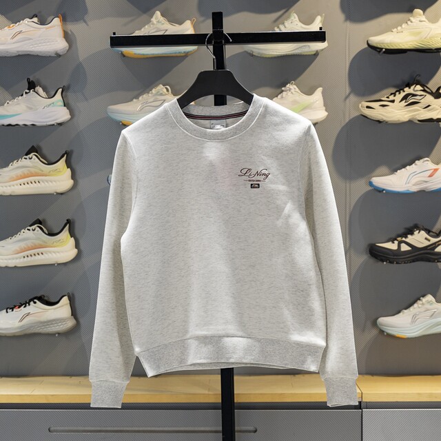 Li Ning Women's Round Neck Loose Casual Pullover Sweatshirt