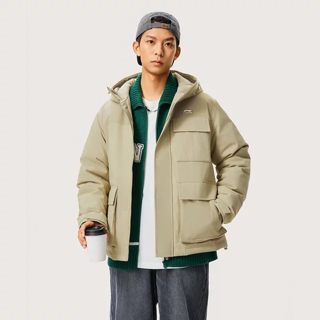 Li Ning warm hooded down jacket for men and women