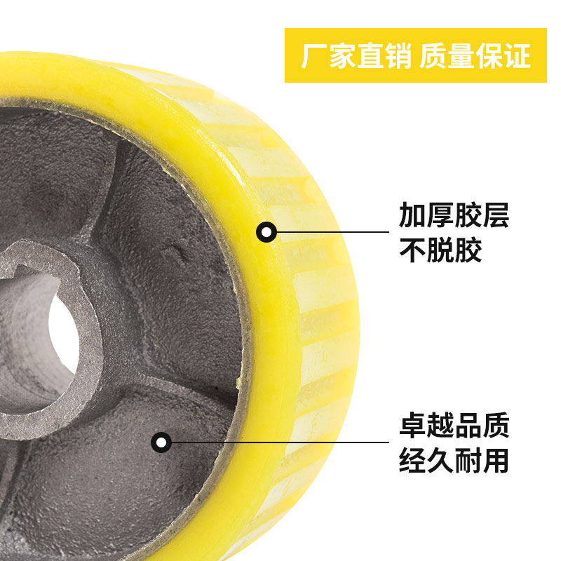 混凝土搅拌机胶轮配件摩擦胶脚轮砂浆水泥搅拌机胶轮聚氨酯轮滚轮 - 图1