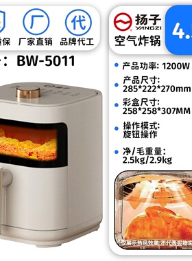 扬子空气炸锅3～8L家用多功能蛋糕鸡腿薯条机新款大容量干热器