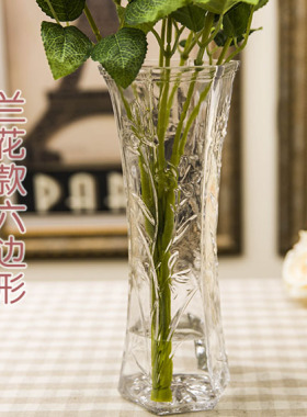 欧式风大号百合富贵竹玻璃花瓶