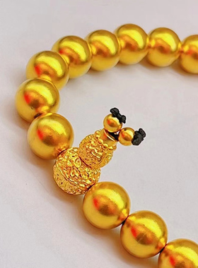 深圳水贝古法黄金转运珠福禄手链足金999男女款纯金手串送礼收藏