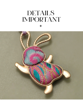 AMNN 新中式宋锦小兔子项链创意手工汉服配饰送闺蜜礼物新年饰品