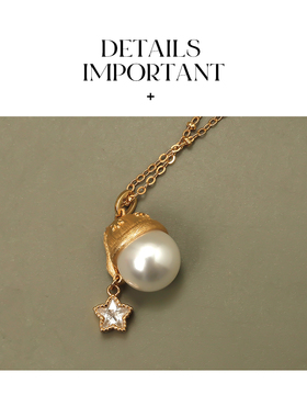 AMNN 法式轻奢圣诞帽星星项链小众高级感吊坠毛衣链锁骨链配饰