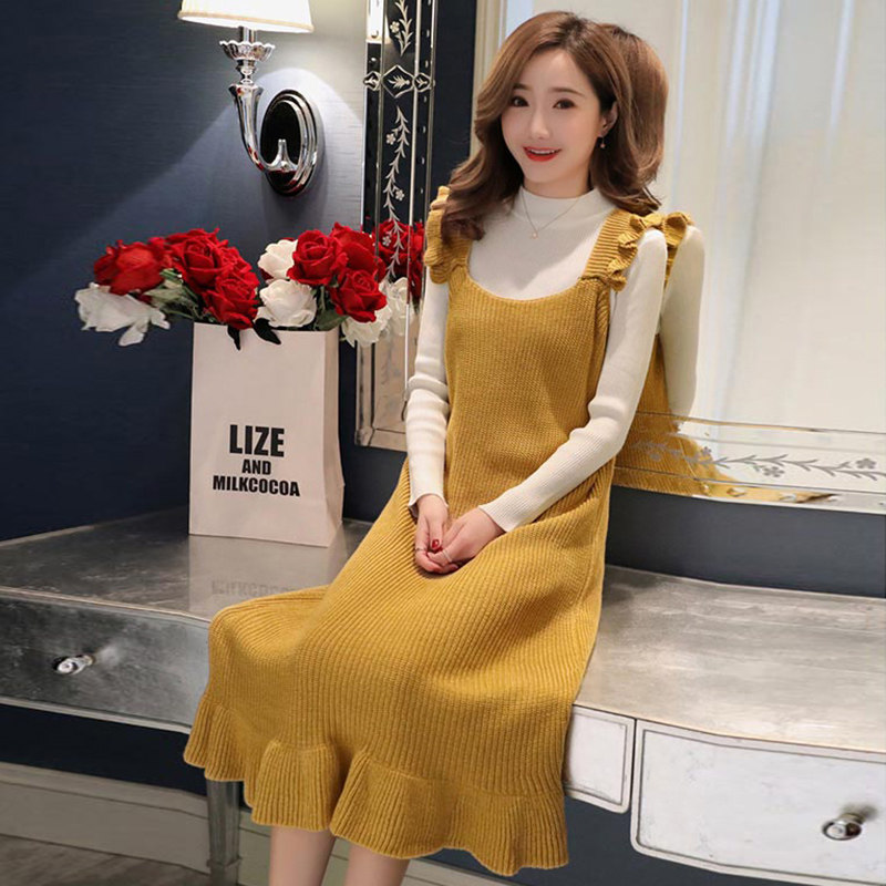 孕妇秋冬装两件套2020新款连衣裙 月朵连衣裙