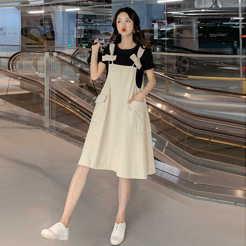 短袖t恤洋气裙子女 月朵连衣裙