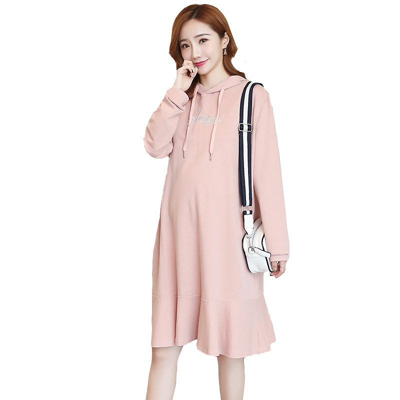 孕妇秋装2020新款潮妈宽松连衣裙 月朵连衣裙