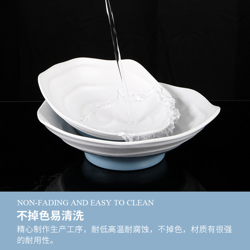 密胺简约北欧风餐具菜盘子塑料盘饭店餐厅商用盘子仿瓷碟碗盘套装 - 图0