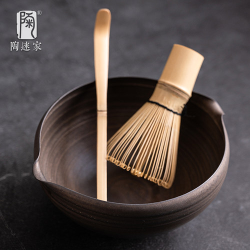 抹茶碗百本笠套装日式茶道功夫茶具配件宋代点茶器茶筅纯竹制刷子 - 图3
