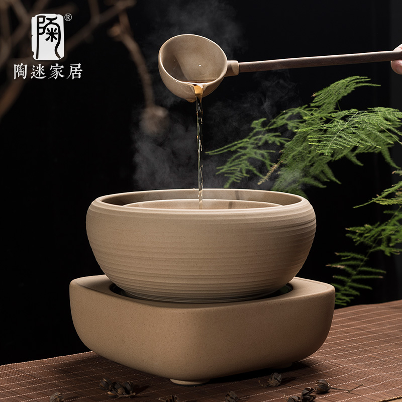 清仓煮茶器围炉煮茶电陶炉罐罐茶复古粗陶合壁炉大容量碗勺分茶器-图3