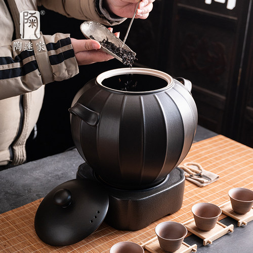 陶迷超大容量煮茶壶电陶炉烧水壶中式茶馆饮茶器带盖养生茶釜大罐 - 图2