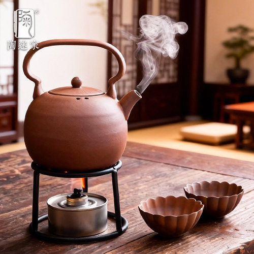 陶迷铁艺伍德炉金属架明火蜡烛酒精灯温茶煮茶烤茶炉简约茶具配件 - 图3