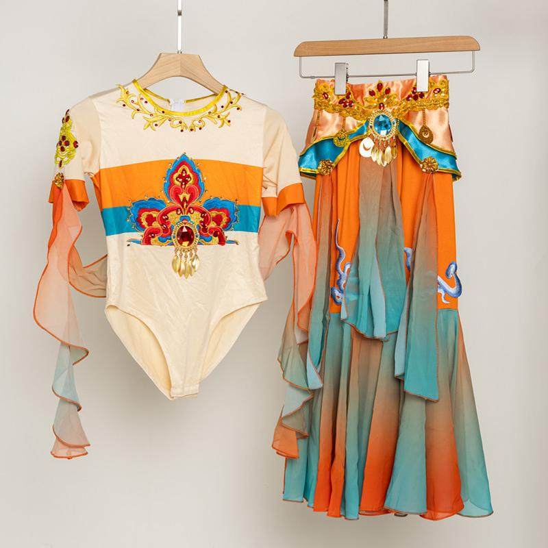 儿童敦煌飞天舞蹈服装演出服女童飘逸中国风古典舞反弹琵琶表演服,淘宝优惠券,粉丝福利购,淘宝优惠卷