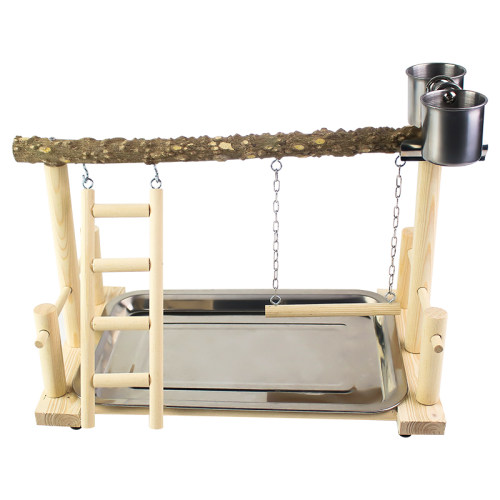 中小型鹦鹉站架实木制牡丹玄凤虎皮秋千爬梯花椒木站棍站台鸟架子 - 图3