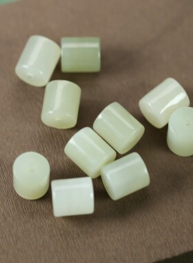 天然和田玉浅晴圆柱珠11*12mm