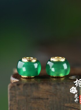 天然冰绿玛瑙路路通珠小算盘珠