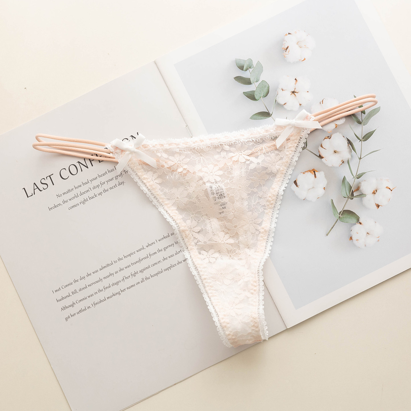 少女甜美可爱蕾丝性感绑带丁字裤花朵透明中腰T裤瑜伽打底裤,淘宝优惠券,粉丝福利购,淘宝优惠卷