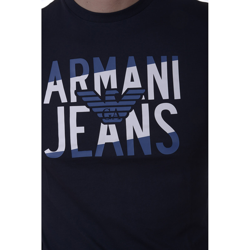 ARMANI JEANS阿玛尼品牌男士圆领修身精品棉短袖T恤 3Y6T506JPFZ-图2