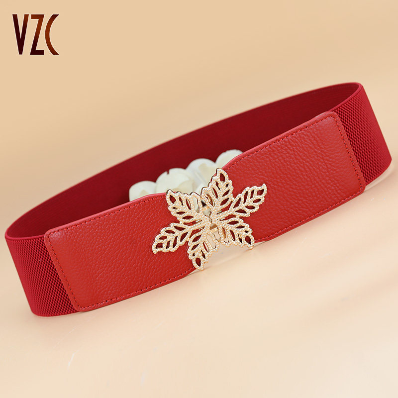 腰封女真皮头层牛皮红色本命年宽皮带高级感装饰配裙大衣松紧腰带