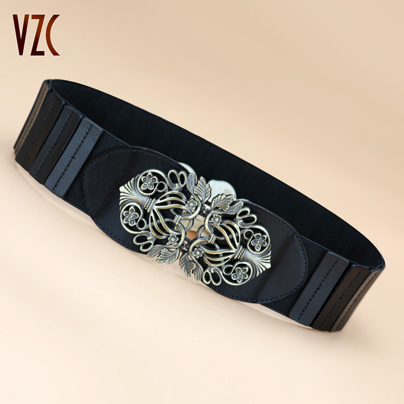 腰封女真皮头层牛皮黑色宽皮带松紧神器装饰配裙子风衣新中式腰带,淘宝优惠券,粉丝福利购,淘宝优惠卷