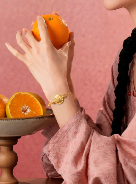 百年宝诚如意宝橙手链925银女款高级感轻奢小众设计款时尚手饰