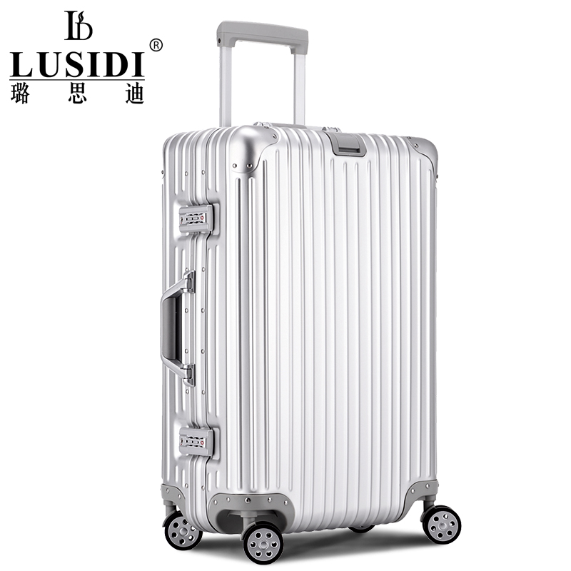璐思迪鋁鎂合金拉桿箱鋁框旅行箱金屬行李箱24/20寸登機箱萬向輪