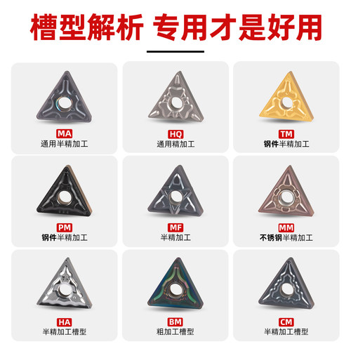 数控刀粒TNMG160404R-S外圆车刀片钢件专用三角形槽刀片粗车刀头 - 图2