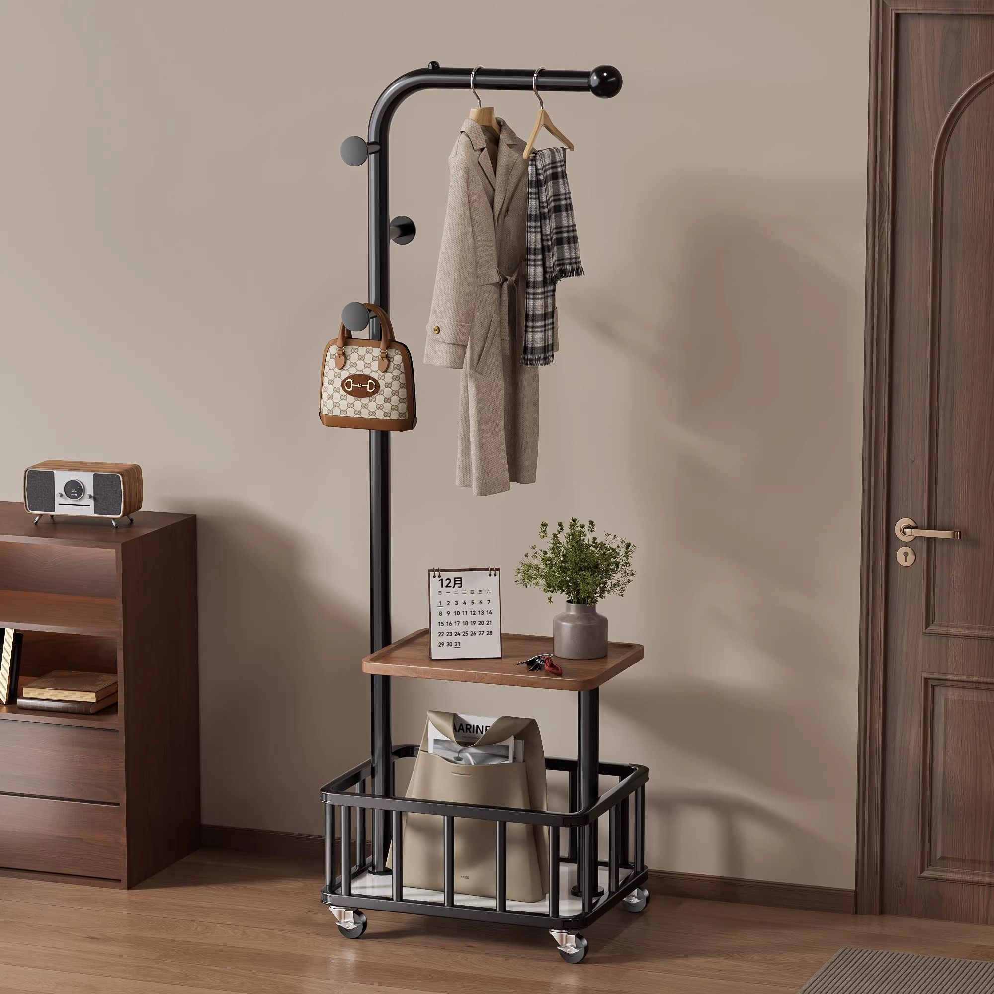 落地挂衣挂包架可移动卧室衣帽架家用置地轻奢客厅晾衣服收纳架子,淘宝优惠券,粉丝福利购,淘宝优惠卷