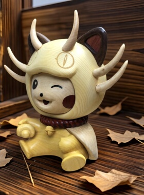 实木宝可梦皮卡丘手办摆件