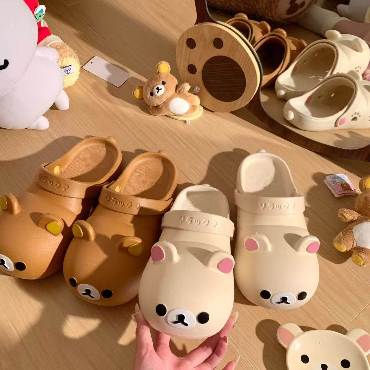 洞洞鞋女款夏季外穿超可爱创意轻松熊EVA踩屎感防滑防臭包头凉拖,淘宝优惠券,粉丝福利购,淘宝优惠卷