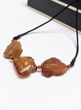 D1167# 天然原矿蜜蜡原石随形吊坠 锁骨链24*18mm左右