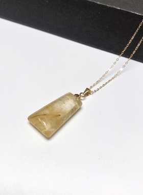 D92# 天然金发晶钛晶吊坠 27.5*15*8.2mm