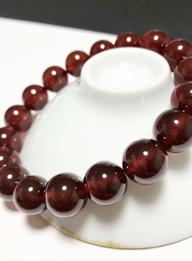 S312# 天然橙红石榴石单圈手链 女人石 11.5mm