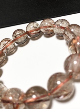 S428# 天然铜发晶单圈手链12.5mm 全净体 硬顺发丝 无黑无杂