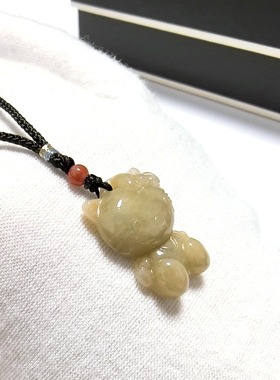 D1280# 天然翡翠KT猫吊坠锁骨链21*14*5mm