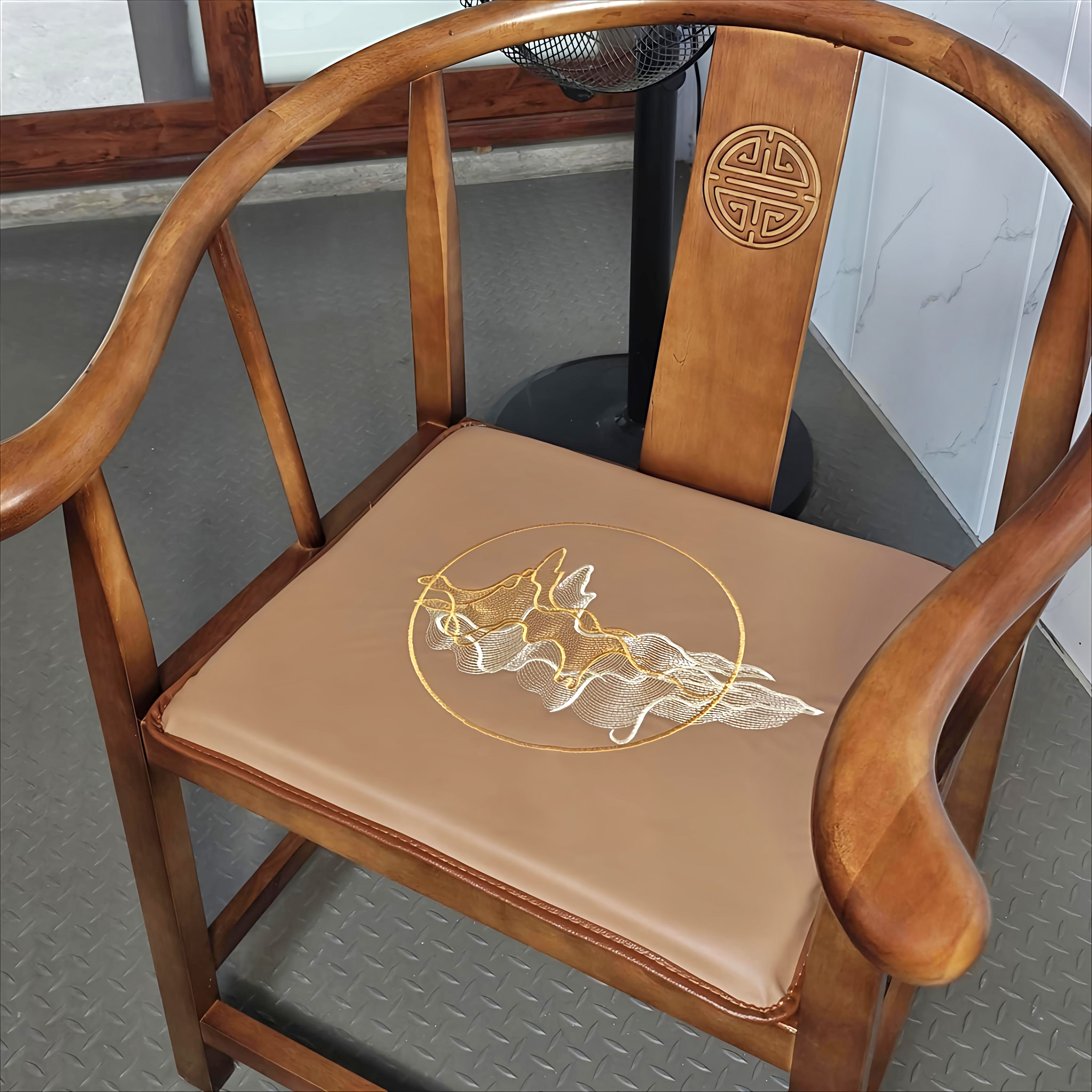 精品定制沙发垫圈椅坐垫红木座椅四季双面通用凉席皮座椅防水加厚