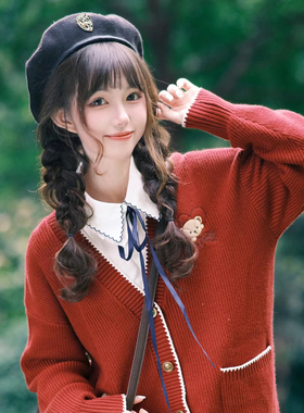 冬季女生贝雷帽学院风黑色毛尼