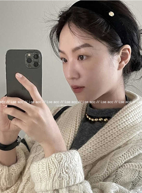 红色宽边小金标发箍女款2025