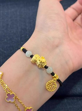 【深圳水贝】貔貅宝宝转运珠金包银本命年手链女手绳送女友礼物