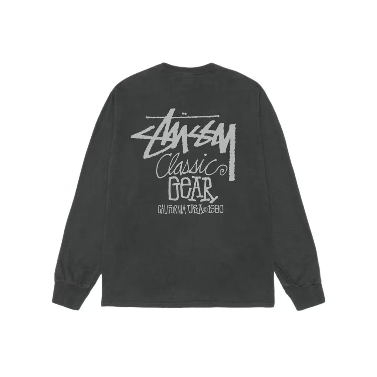 阿伦777 Stussy Classic Gear LS Tee 25FW水洗螺纹长袖T恤男女,淘宝优惠券,粉丝福利购,淘宝优惠卷
