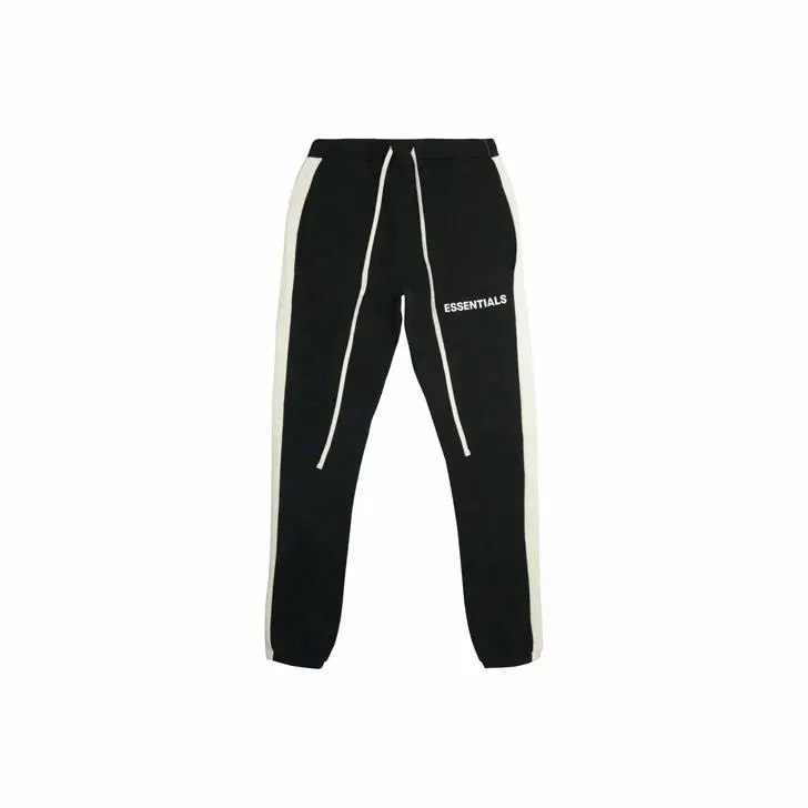 阿伦777 Fear of God Essentials FW19撞色侧边条加绒束脚裤长裤 - 图3