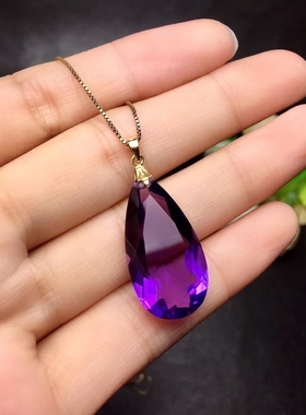 大颗粒招财黄水晶水滴吊坠